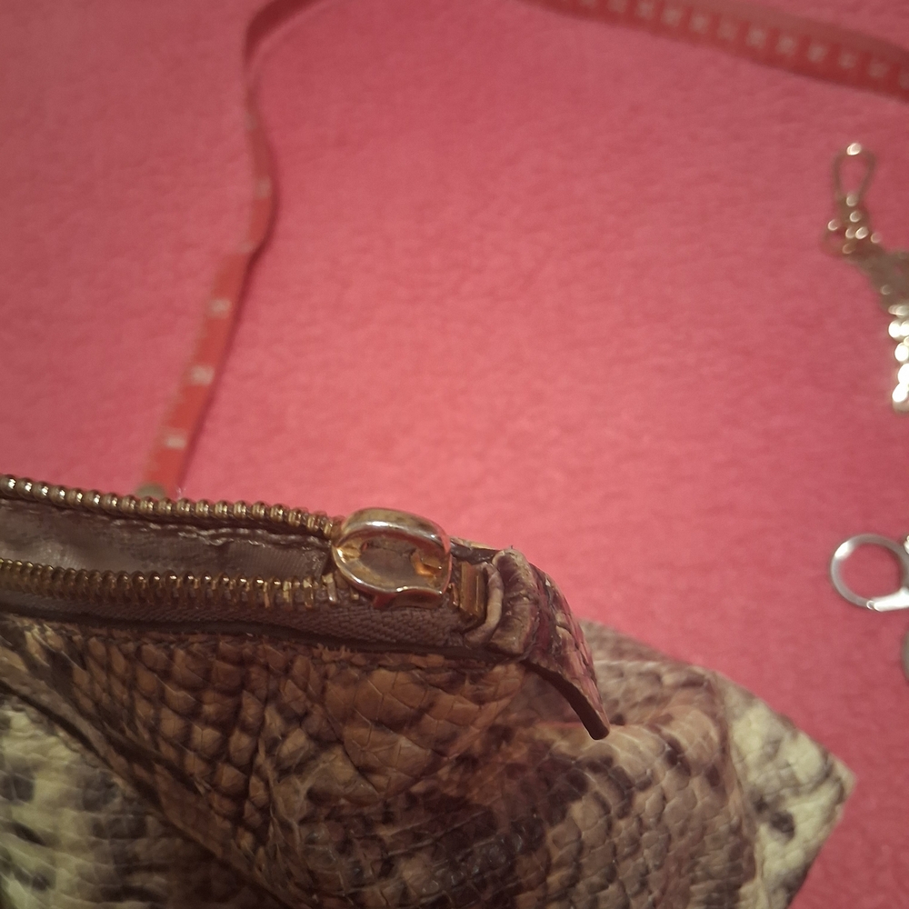 Michael Kors Brown and Tan Snake-Print Satchel with Gold Hardware - Picture 12 of 14
